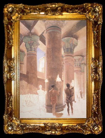 framed  Alma-Tadema, Sir Lawrence Cleopatra at the Temple of Isis at Philae (mk23), ta009-2